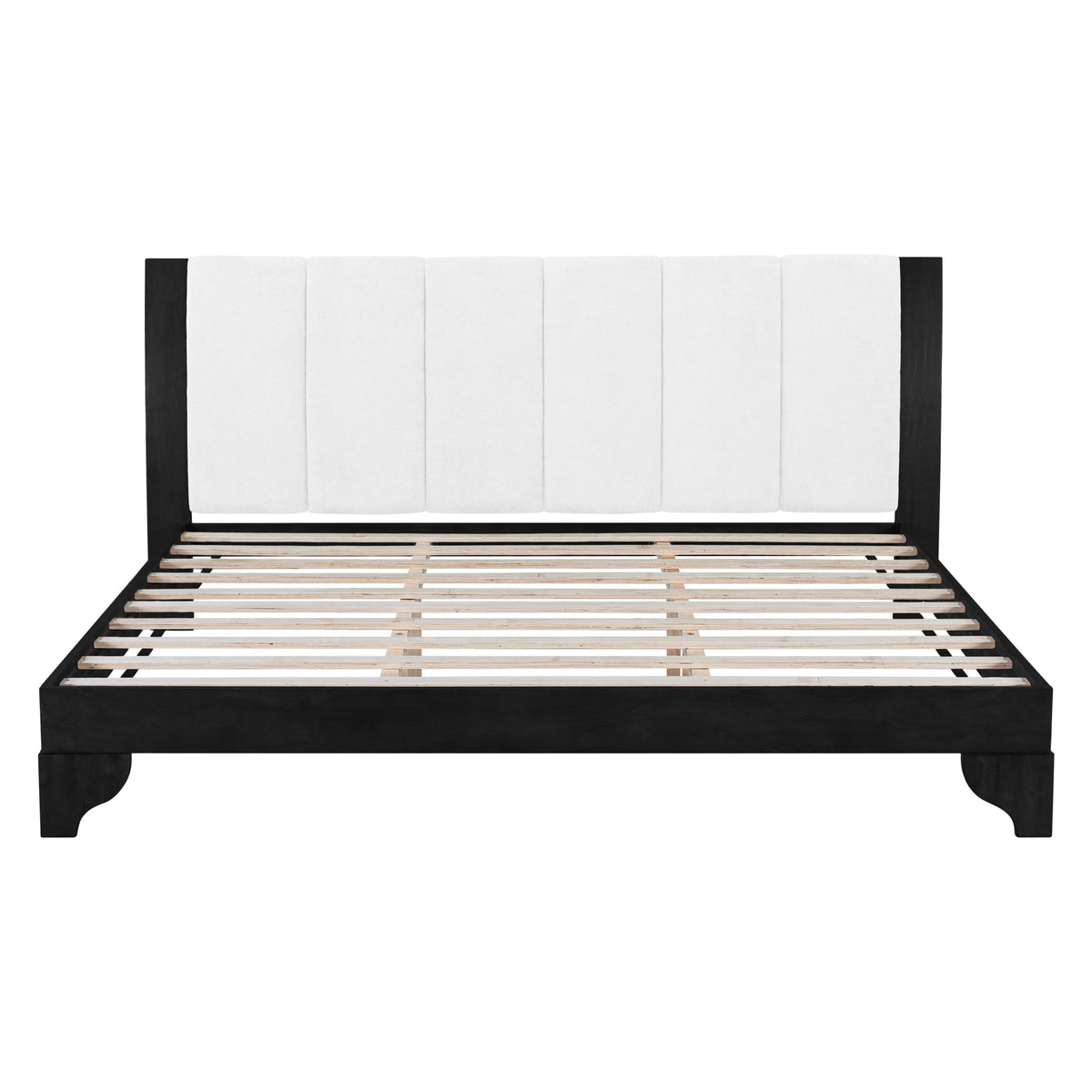 King Size Bed Frame with Reinforced Support - Black and White