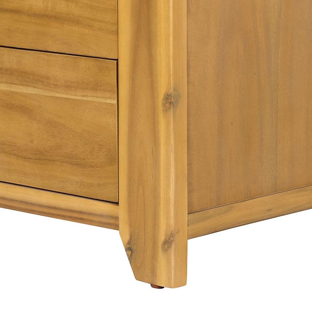 Natural Wood 5 Drawer Dresser with Ample Storage - Brown