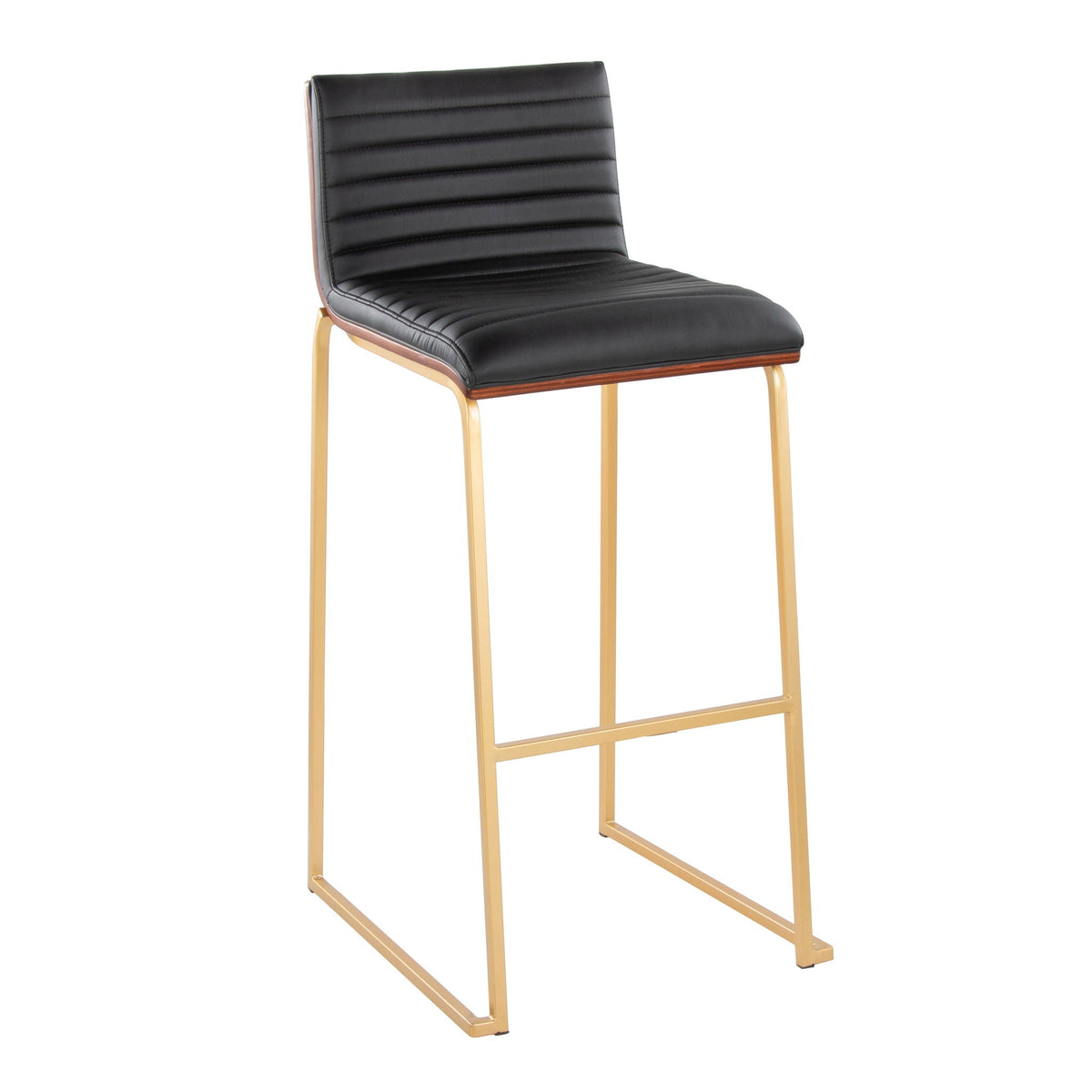 Mason Mara Contemporary Fixed Height Barstool Set with Upholstered Seat - White, Dark Gray, Black