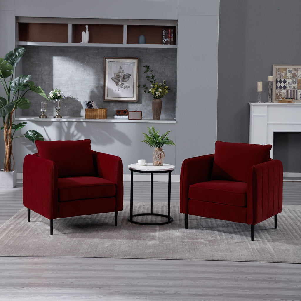 Accent Chair with Removable Pillow - Dark Green or Dark Red