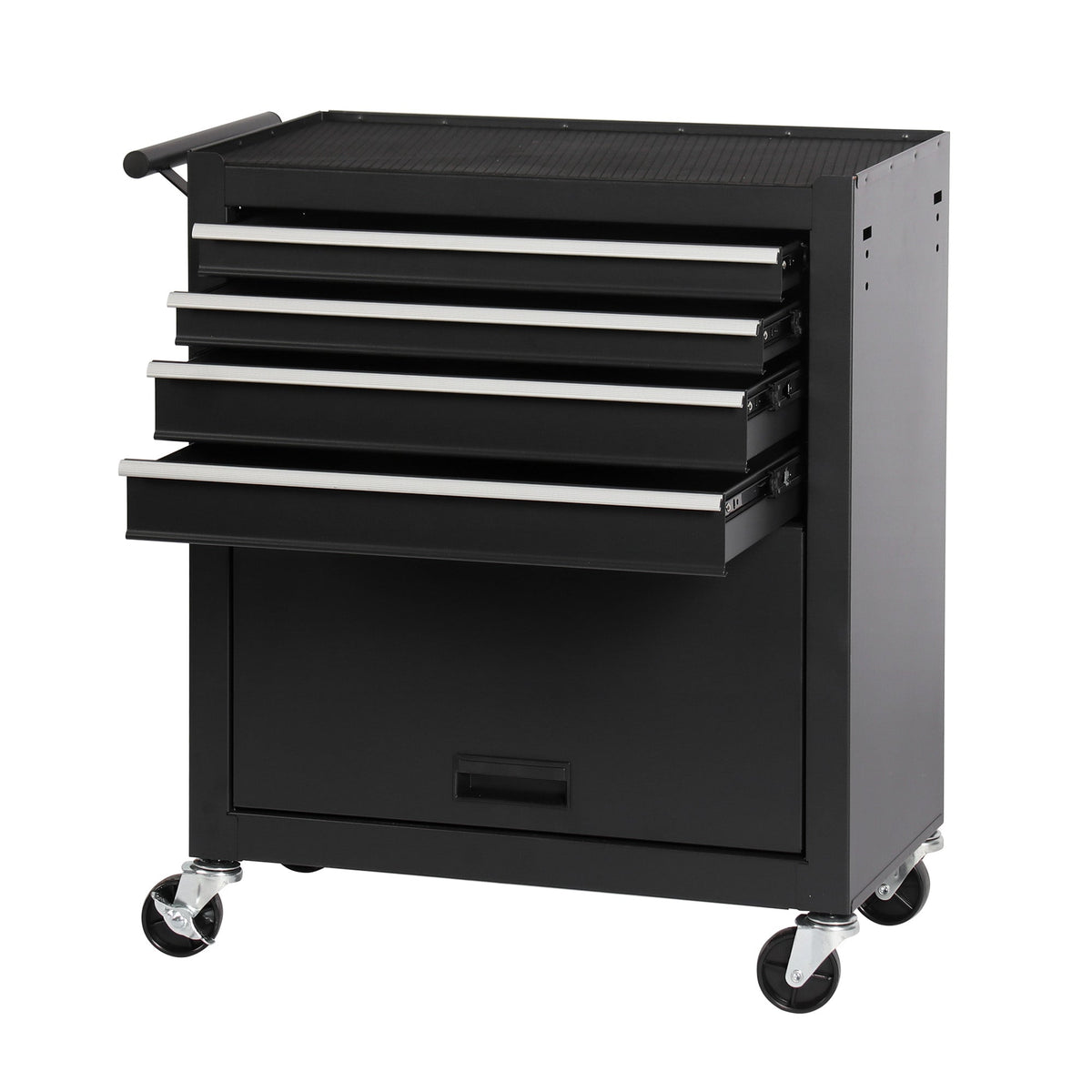 4-Drawer Rolling Tool Chest Cabinet with Wheels - Black