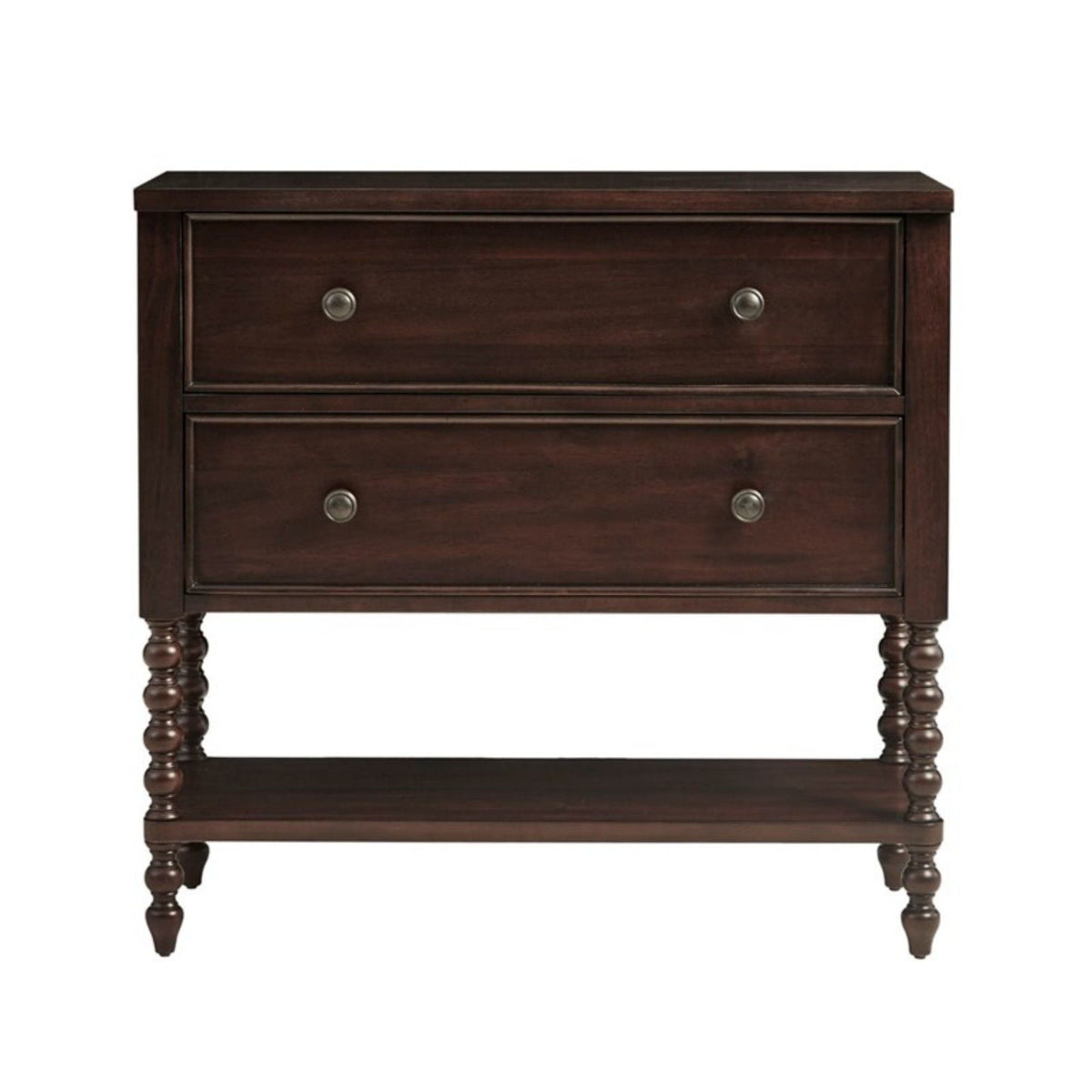 Signature Beckett 2 Drawer Accent Chest with Solid Wood Frame - Dark Brown or Beige
