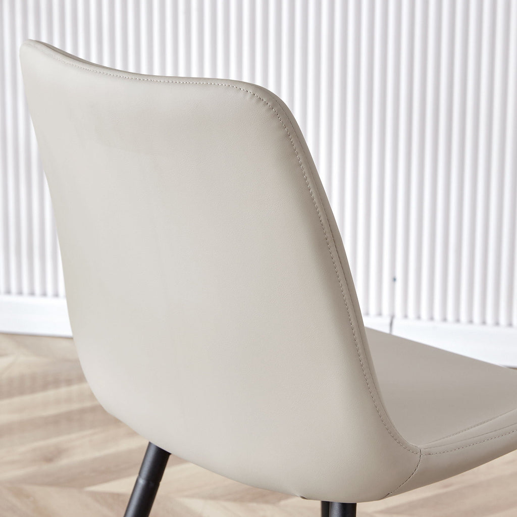 Modern Medieval Cushioned Chairs with Suede Backrest - Pearl Silver, White, or Gray