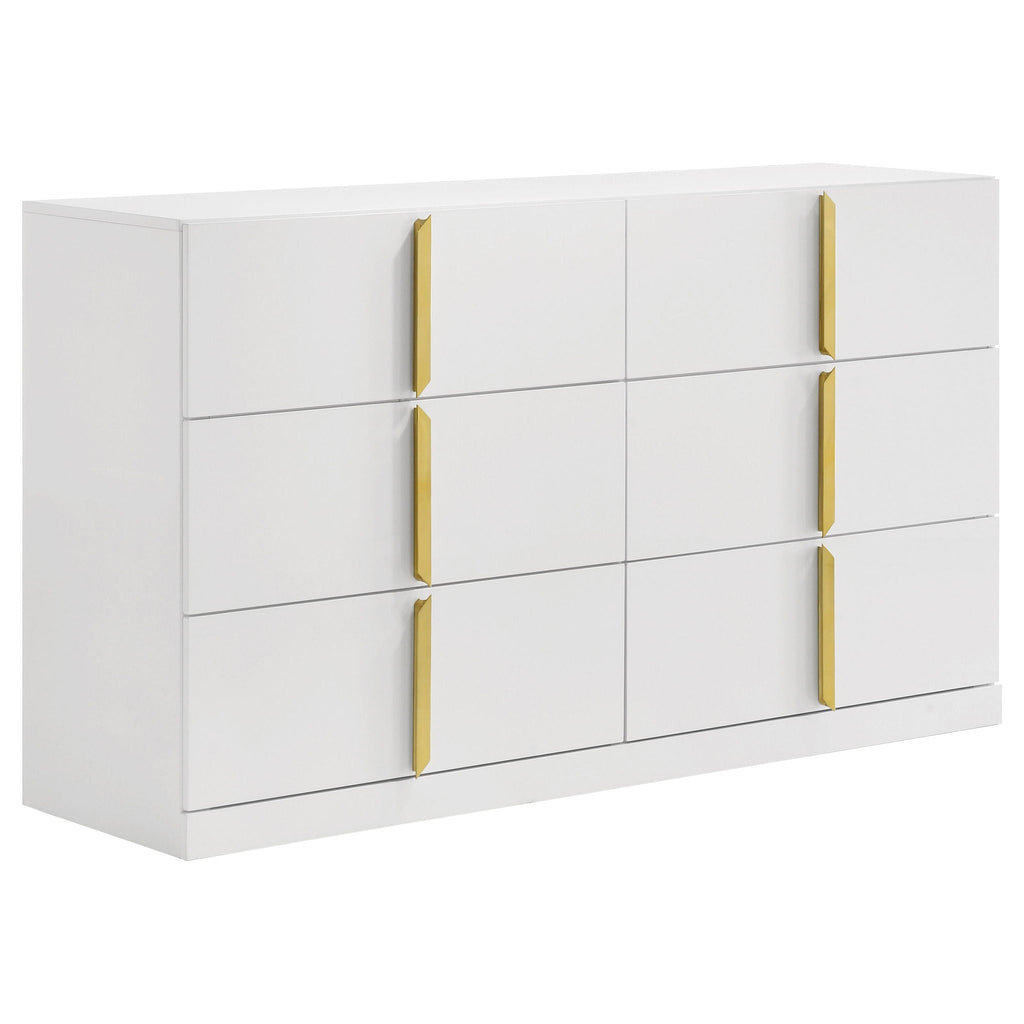 Ines 5-piece Queen Bedroom Set Navy and White High Gloss