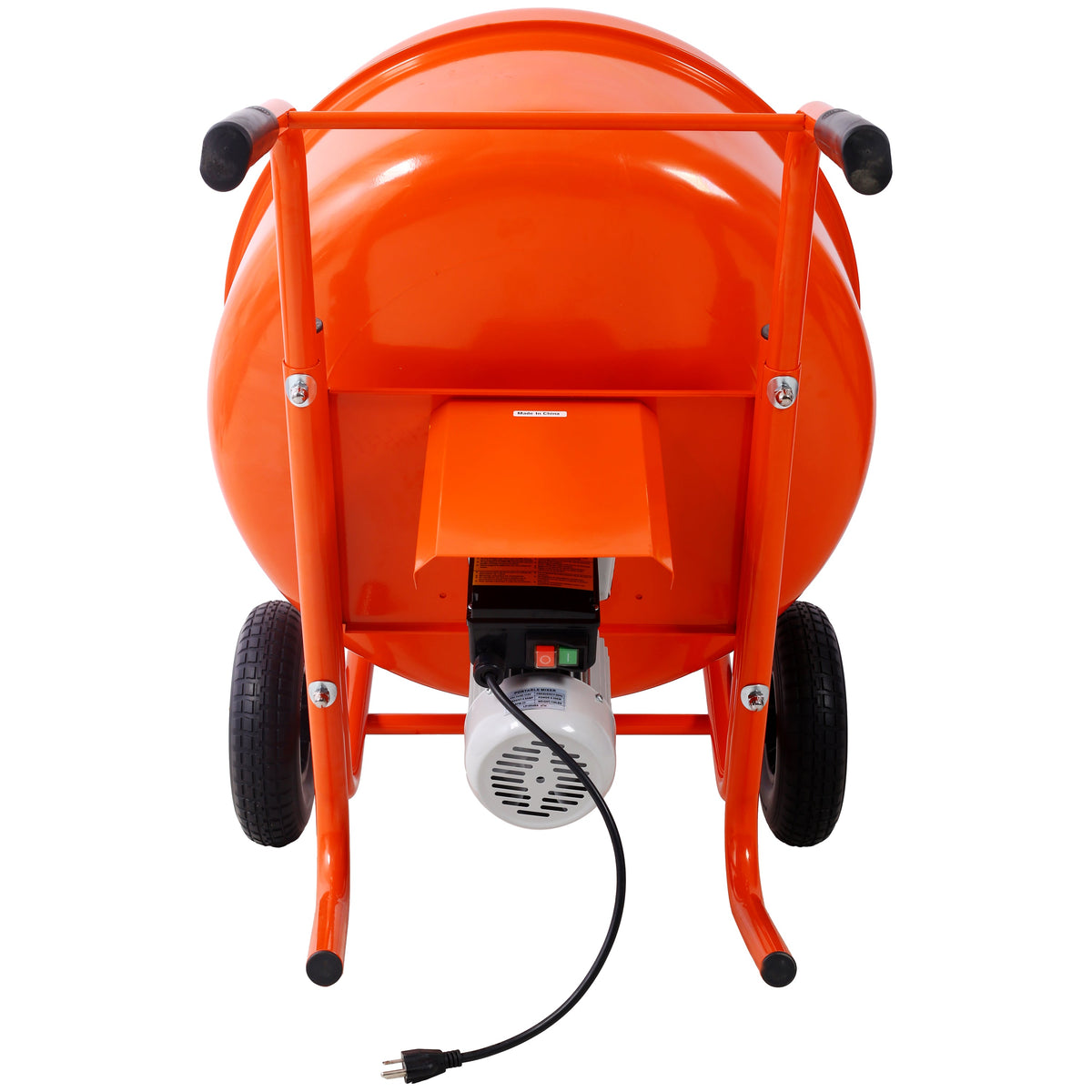224L 8CUFT Portable Cement Mixer with Steel Drum - Grey