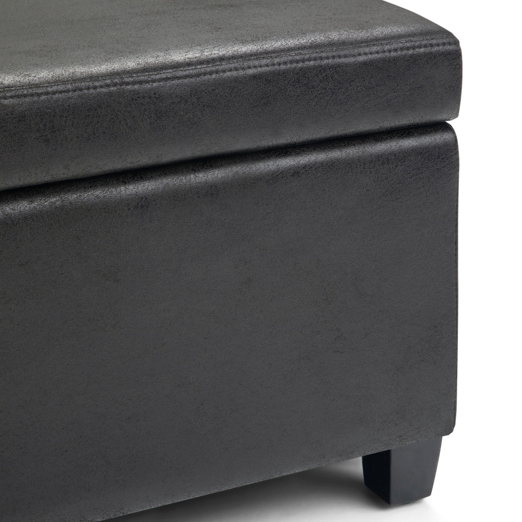 Avalon Contemporary Storage Ottoman Bench with Large Storage - Black, Dark Brown, Dark Gray