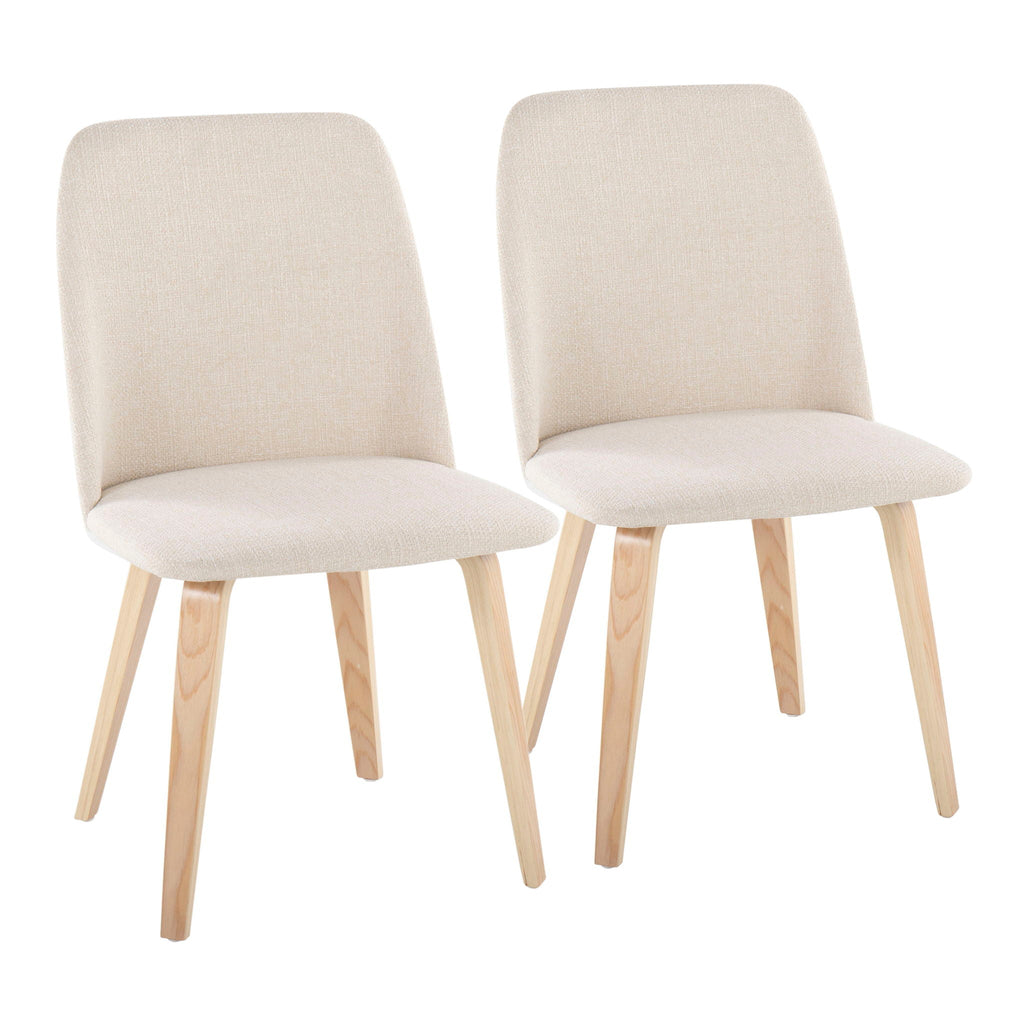 Contemporary Dining Chair Set with Padded Seat - Brown