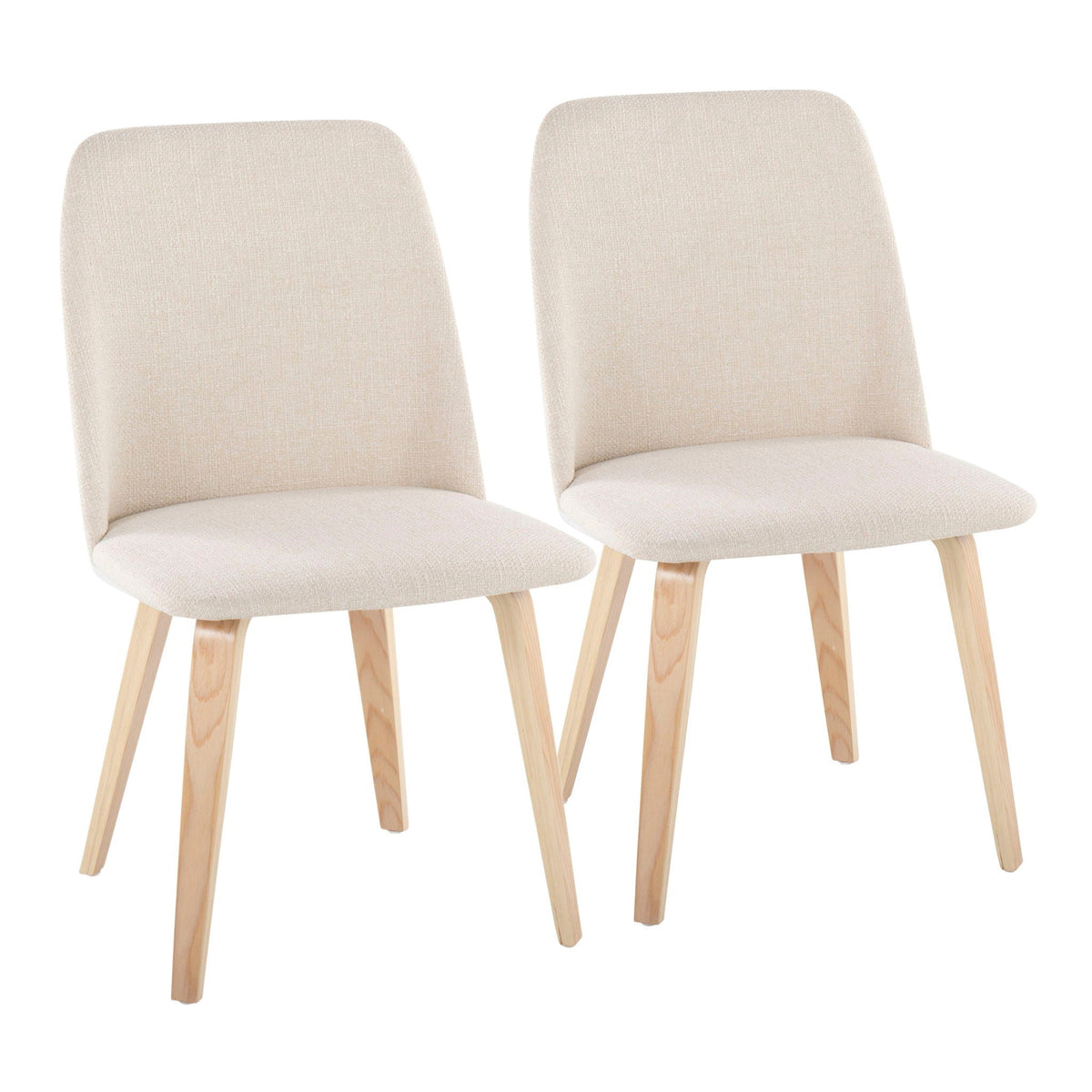 Contemporary Dining Chair Set with Padded Seat - Brown
