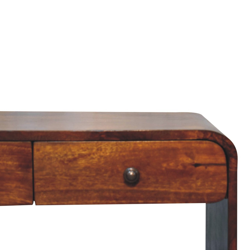 Solid Wood Aspen Slim Media Unit with 3 Drawers - Chestnut Finish