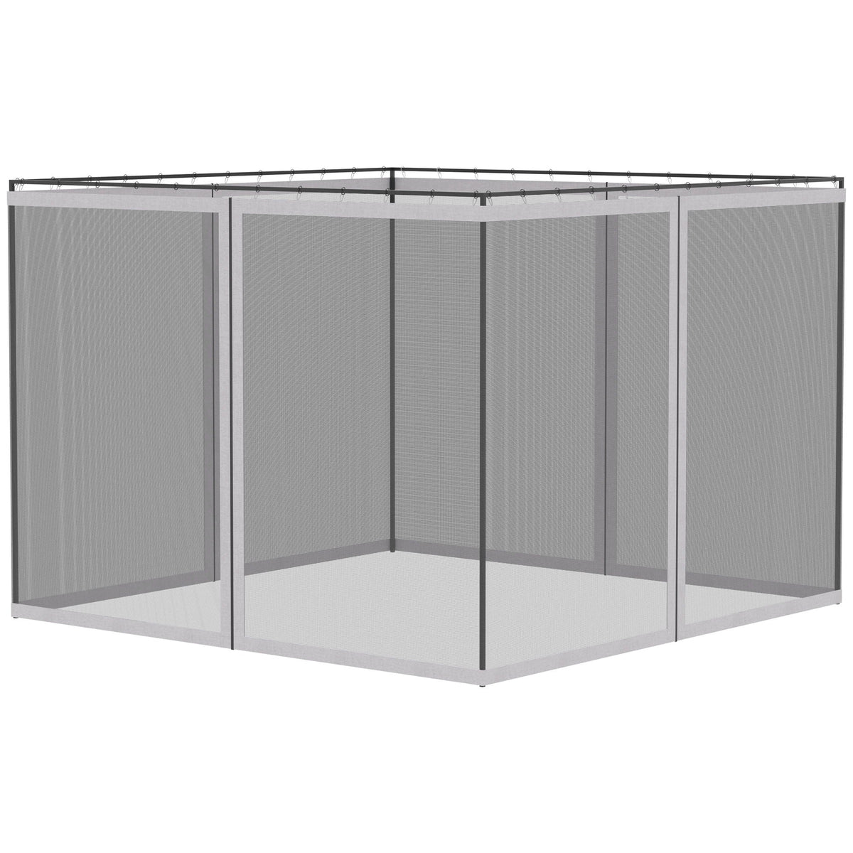 10' x 13' Replacement Mesh Sidewall Netting with Zippers - White