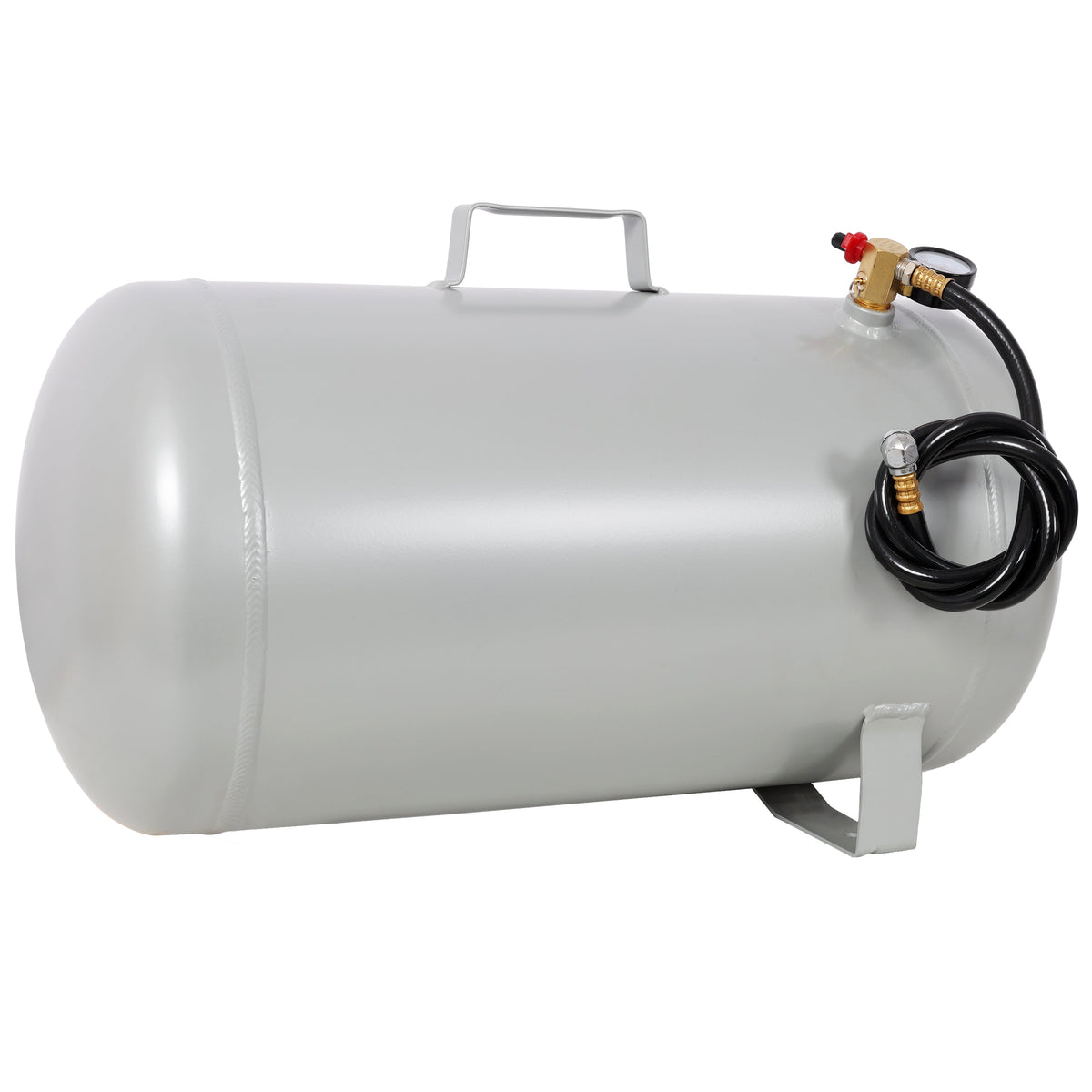 11 Gallon Aluminum Air Tank with Pressure Gauge and Hose - Metallic Aluminum