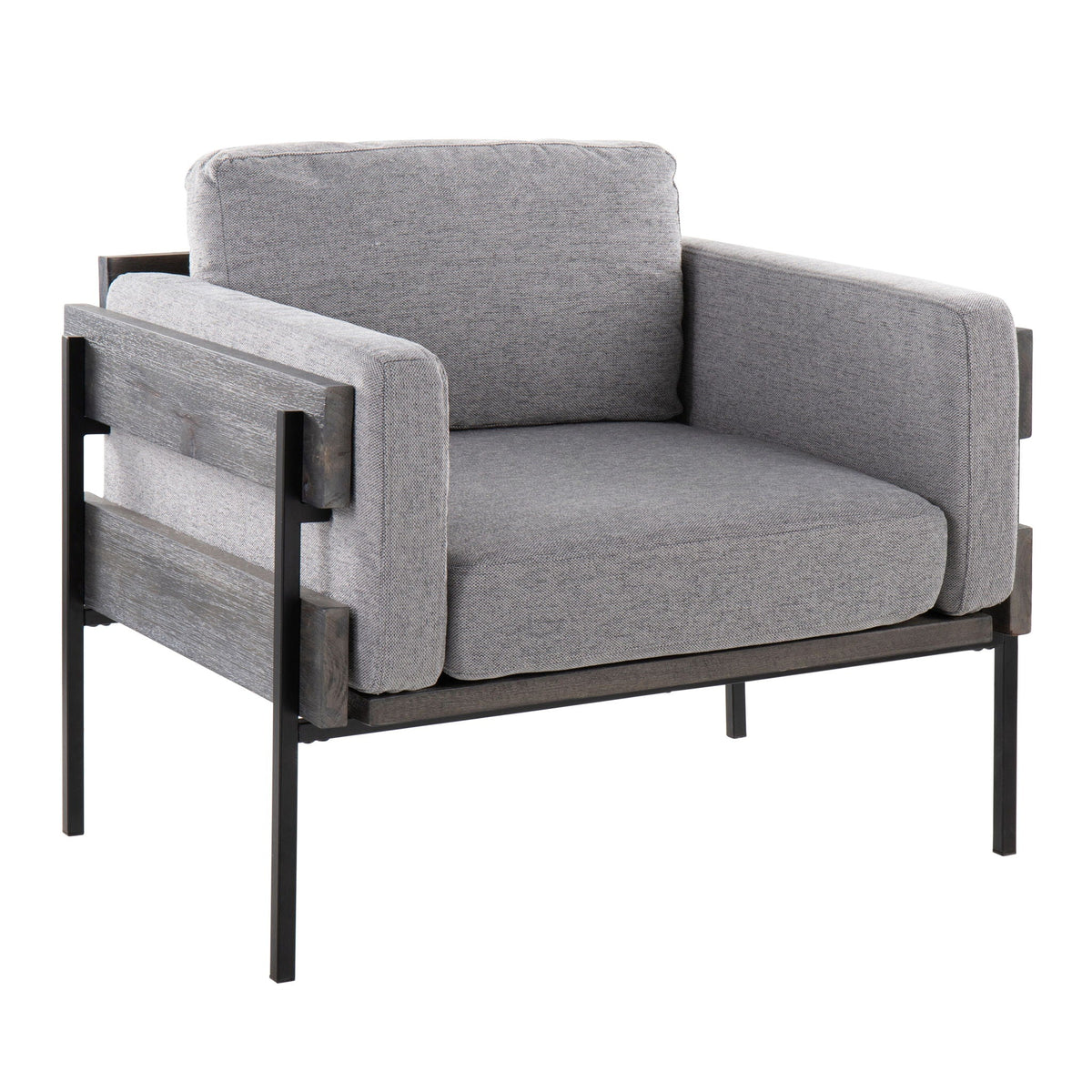Farmhouse Chair with Metal Base and Cushions - Kari