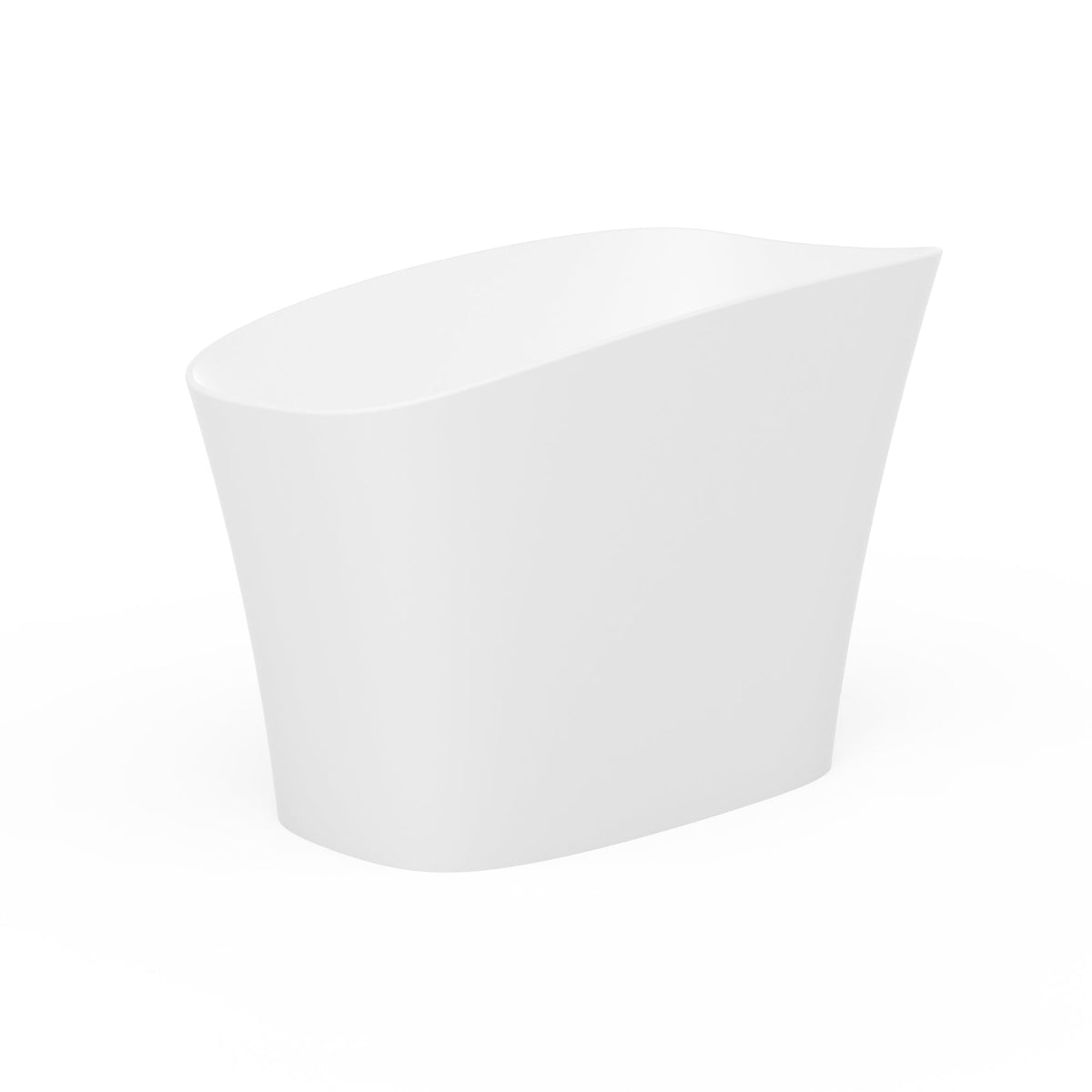 51-Inch Freestanding Solid Surface Deep Soaking Bathtub with Seat - Matte White