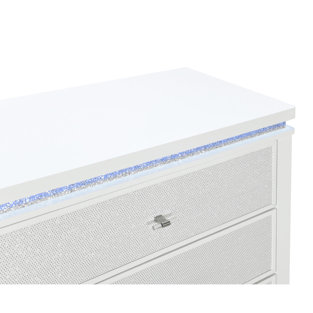 Adalid - Nightstand With Cooler, USB And Speaker - White