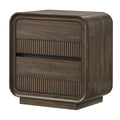 Flair Rounded Edges Nightstand with 2 Drawer Storage - Brown