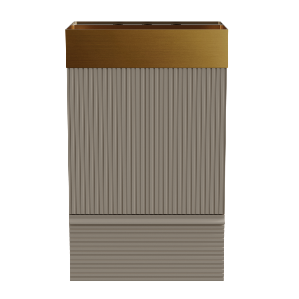 Gada 20" Striped Bathroom Vanity with Soft-Closing Features - Beige Grey Stripe