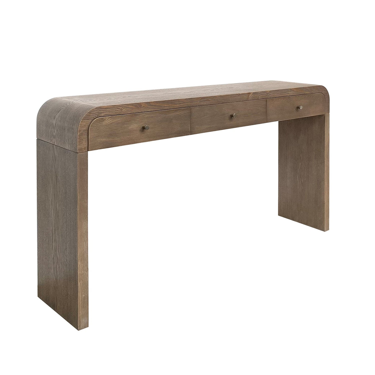 Dark Storage Table with 3 Drawers - Aged Blue & Dark Brown