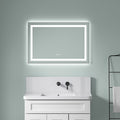 36" x 24" LED Bathroom Mirror with Front and Backlight - Adjustable, Anti-Fog