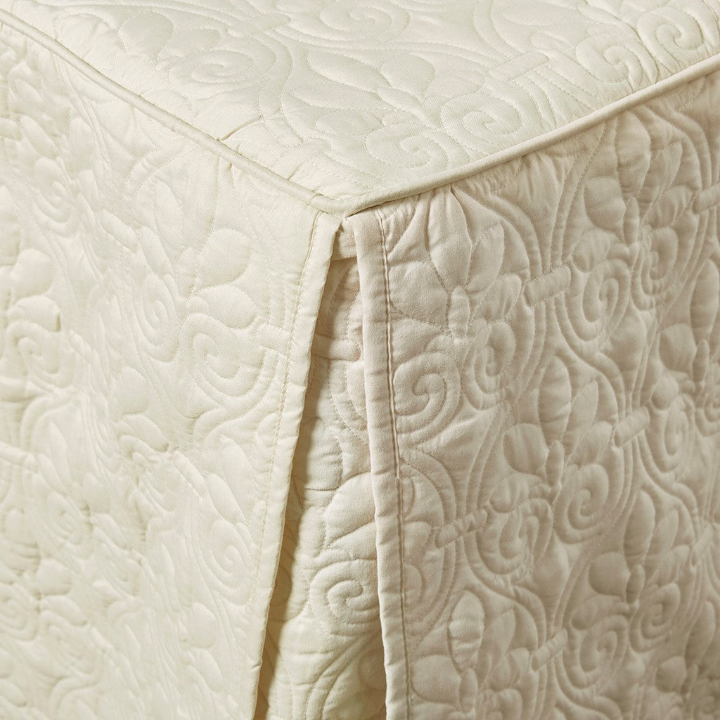 Split Corner Pleated Quilted Bedspread Set with Classic Stitch – 3 Piece - Polyester