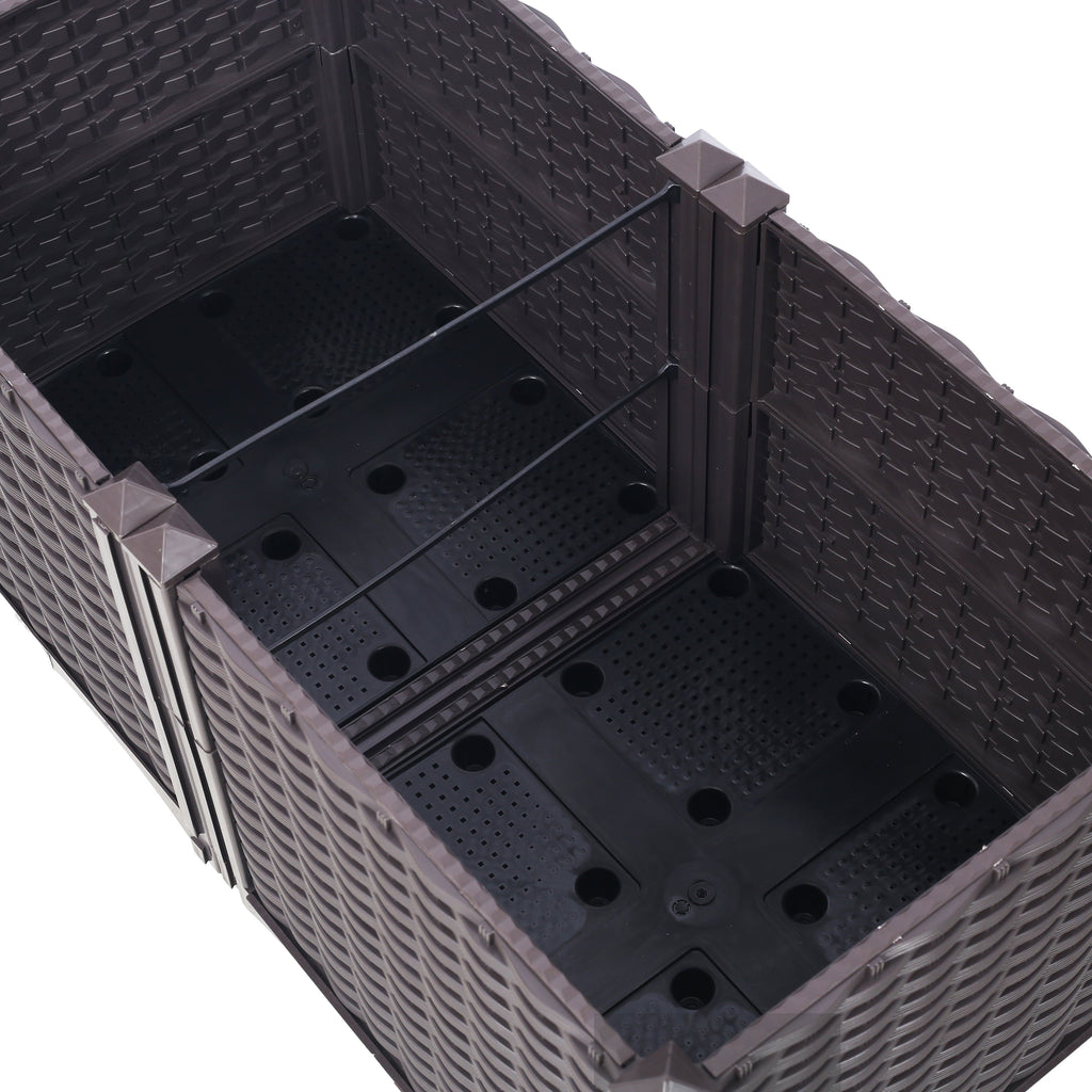Deep Raised Garden Bed Planter Box with Self-Watering System - Polypropylene