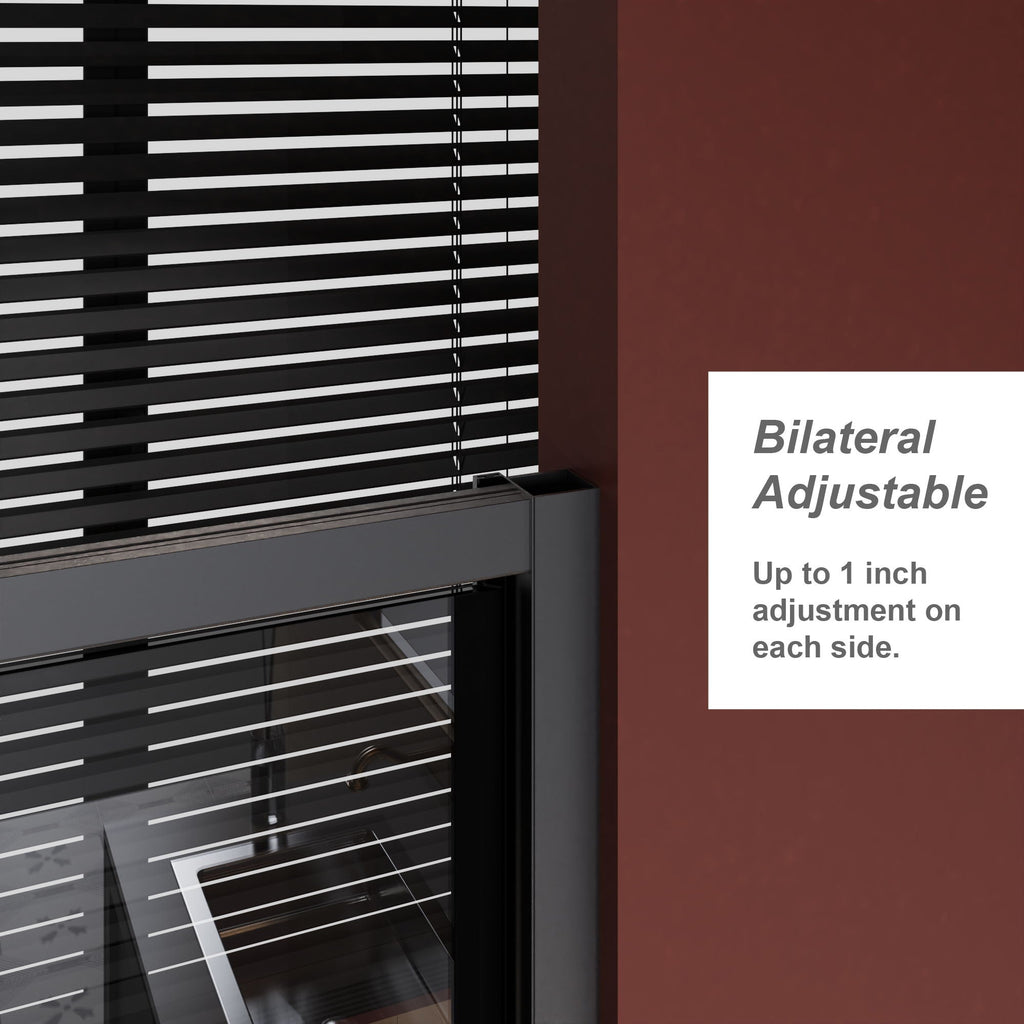 Matt Black Pivot Shower Door with Handle - 60" W x 72" H