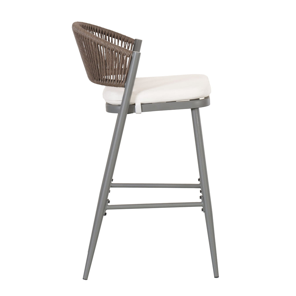 Outdoor Bar Height Metal Frame Counter Stools