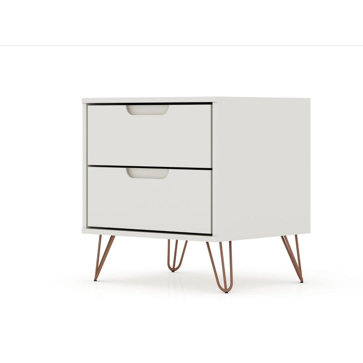 2 Drawer Nightstand with Durable Splayed Legs - Multiple Colors