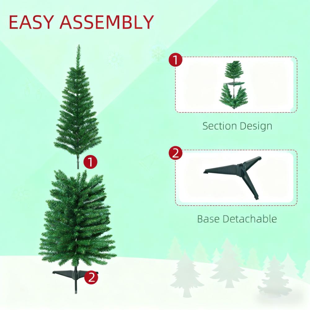 Artificial Pencil Christmas Tree with Slim Profile - Green