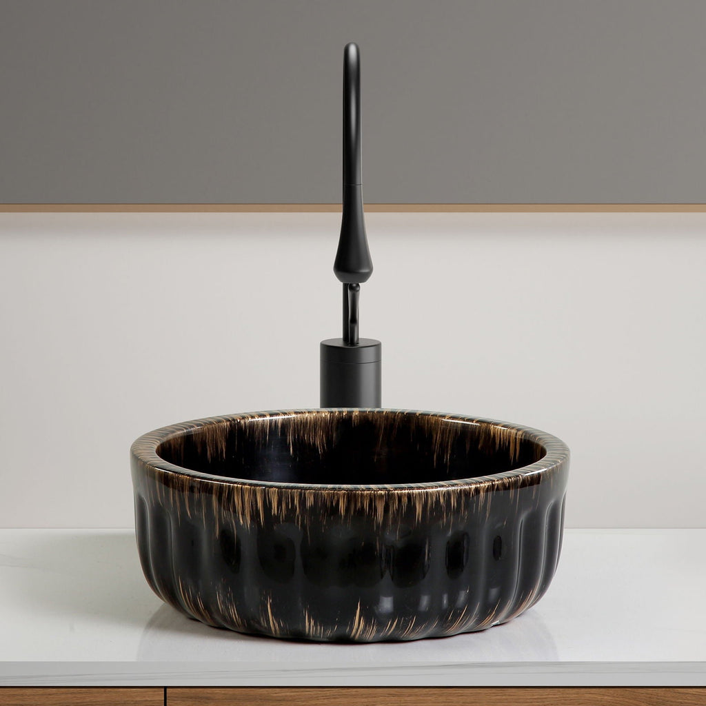 Black Vessel Sink with Modern Design - Black