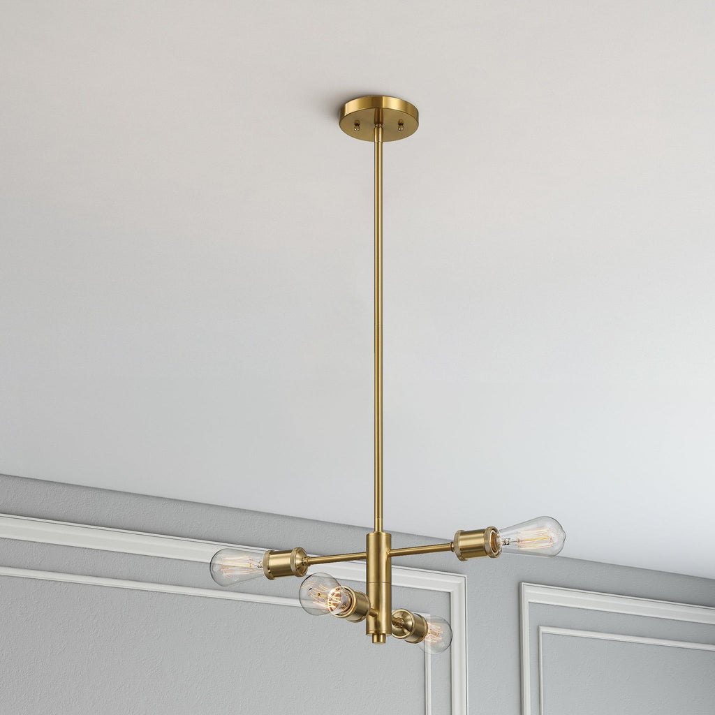 Trellis - 4 Lights Modern Gold Chandelier