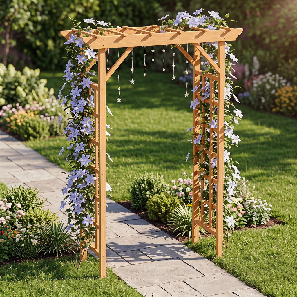 Wedding Arbor with Trellis Design - Dark Brown or Light Brown
