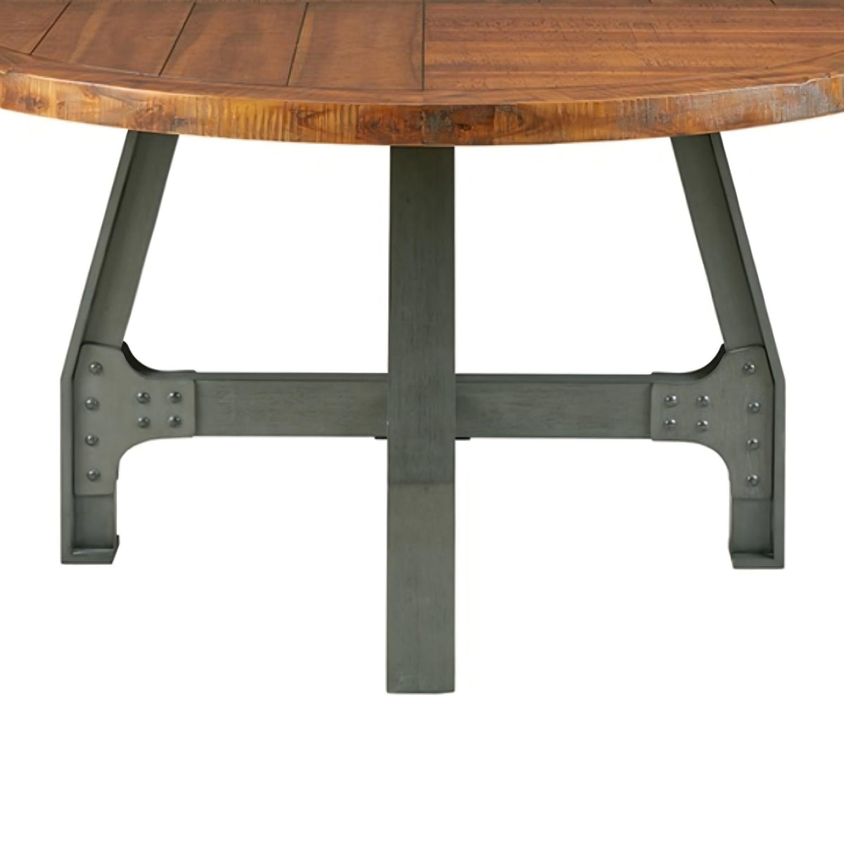 Round Dining / Gathering Table with Adjustable Height - Walnut