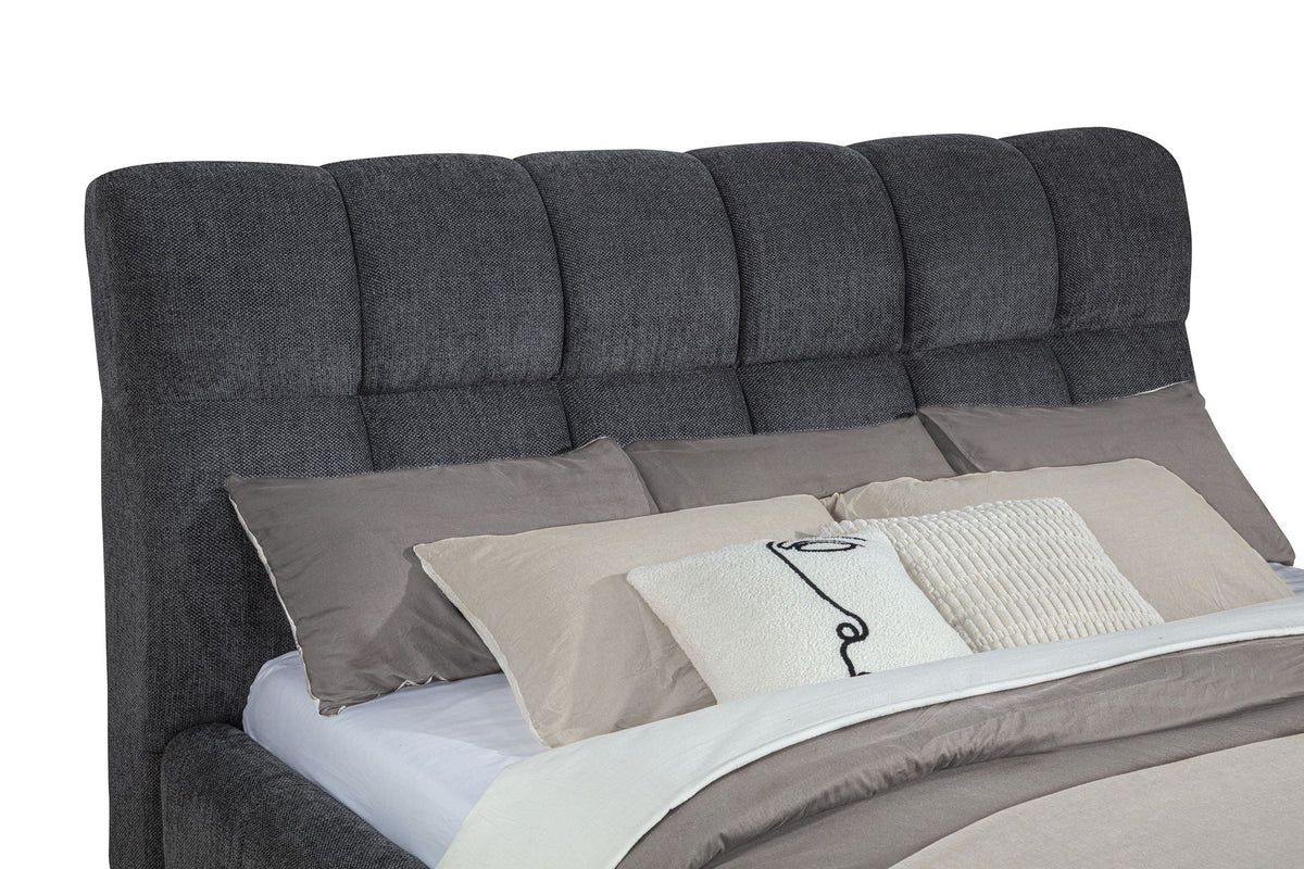 Nollet 48-inch Upholstered California King Platform Bed Grey