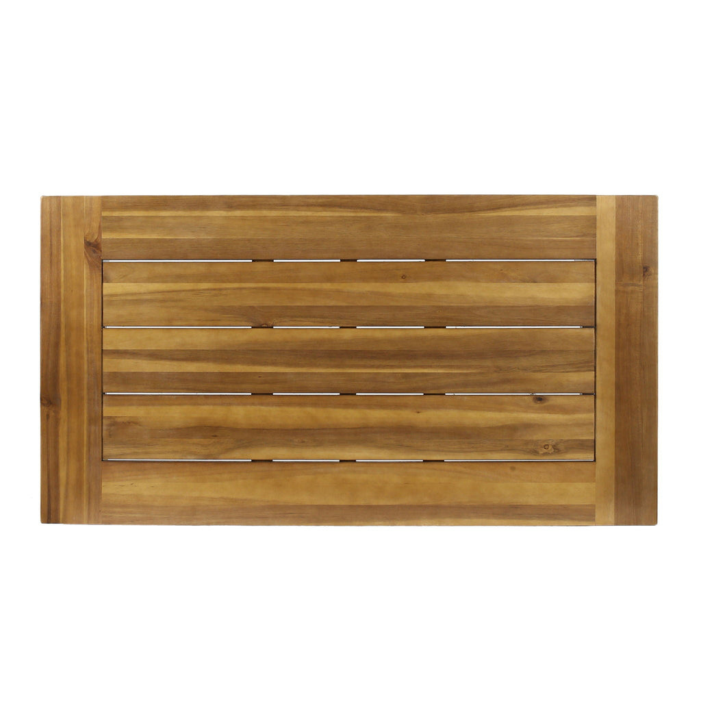Teak Outdoor Coffee Table with Metal Frame - Natural Teak