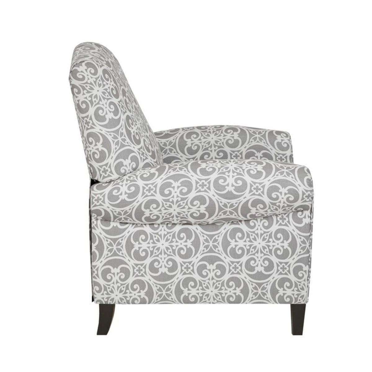 Kirby Transitional Push Back Recliner Chair with Solid Wood Frame - Blue or Gray
