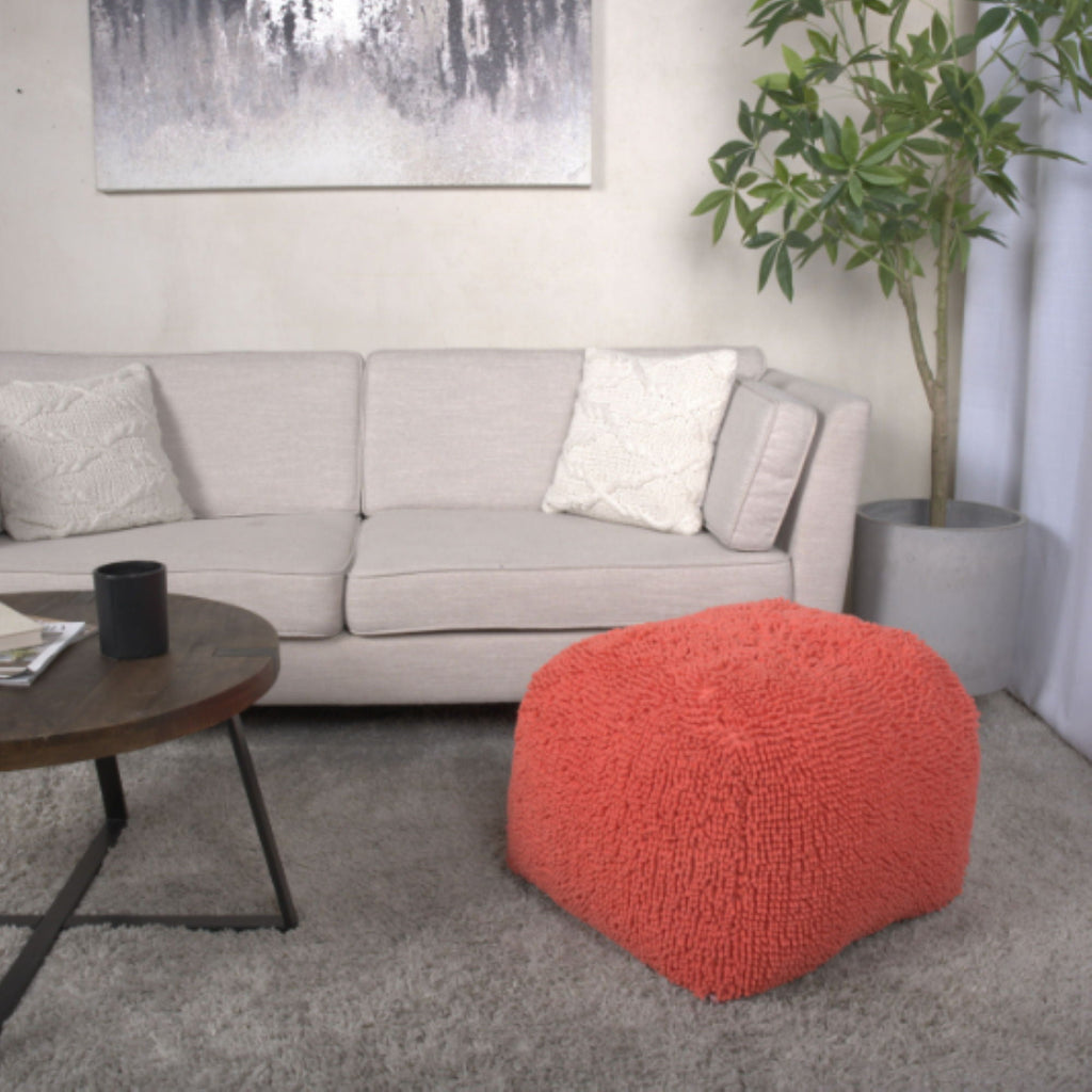 Spongy Square Pouf Soft Seating with Microfiber Cover - Multiple Colors