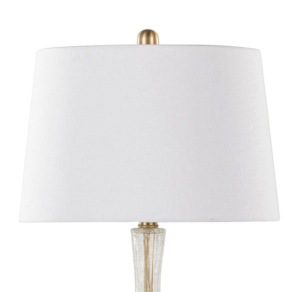 Contemporary Table Lamp Set with Crackle Glass - Gold or Dark Gray