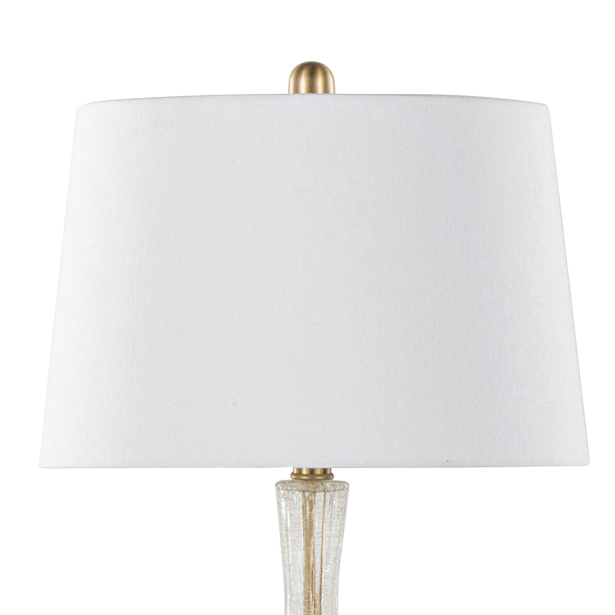 Contemporary Table Lamp Set with Crackle Glass - Gold or Dark Gray