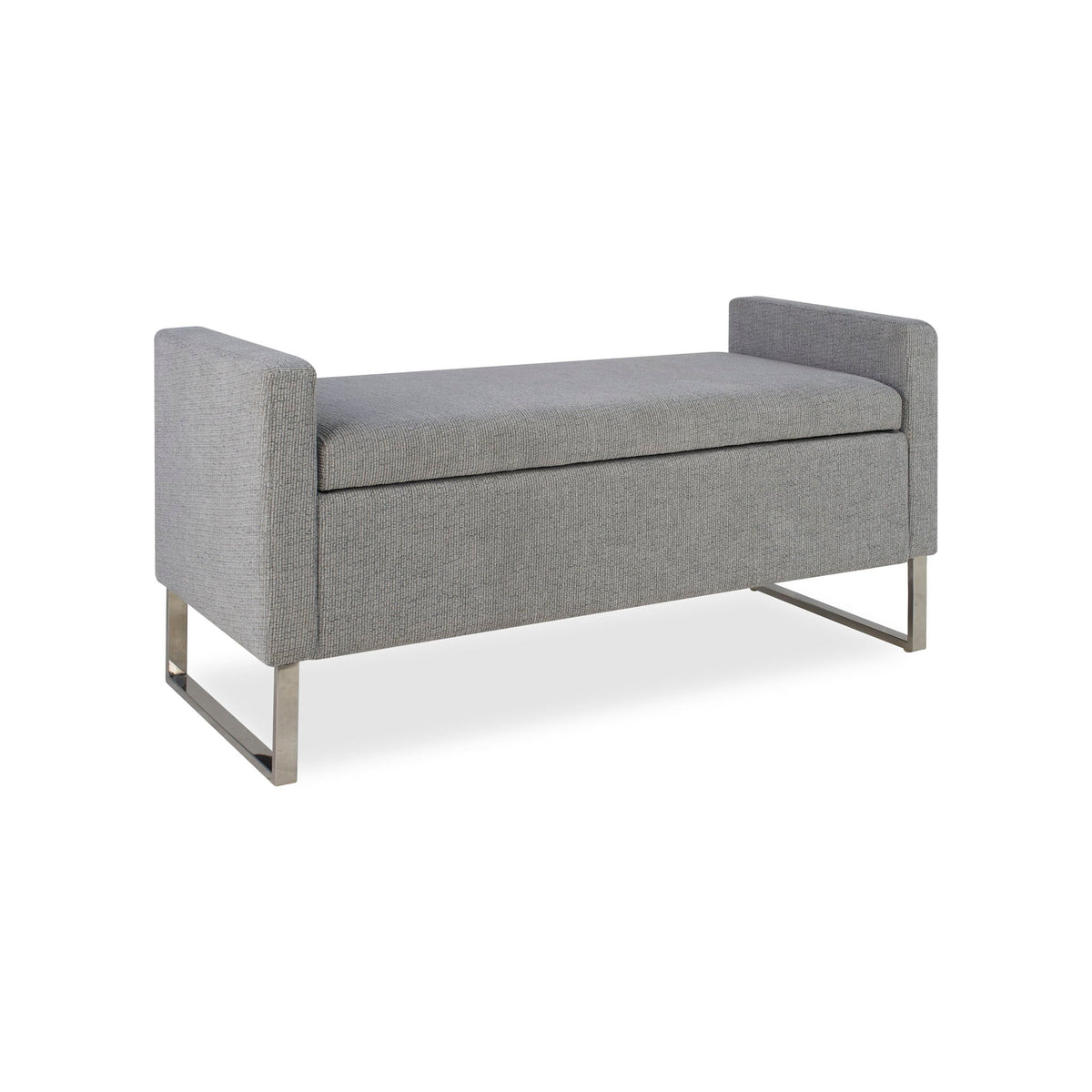 Upholstered Ottoman Bench With Storage with Child-Safe Hinge - Dark Gray
