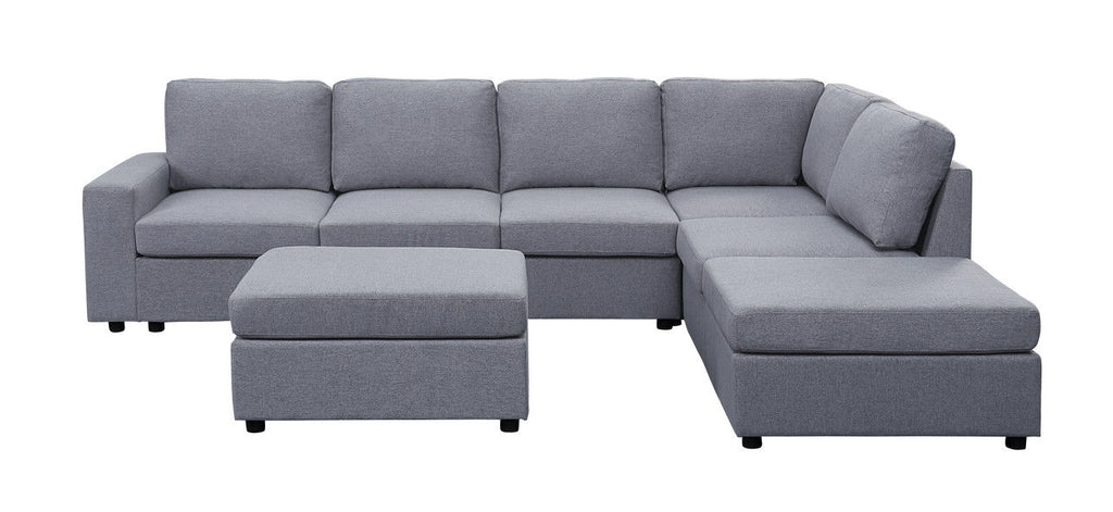 Marley - 7 Seat Reversible Modular Sectional Sofa With Ottoman