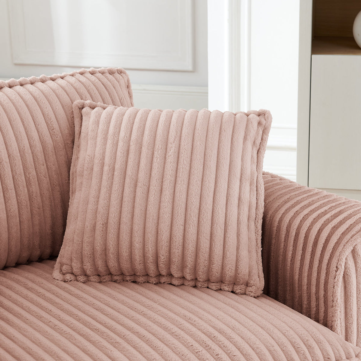 Comfortable Lazy Sofa Chair with Armrests - Pink or Beige