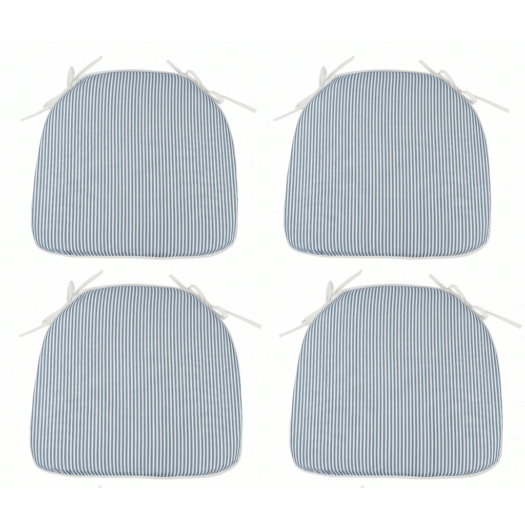 Outdoor Patio Chair Cushions with Water-Repellent Polyester - Blue