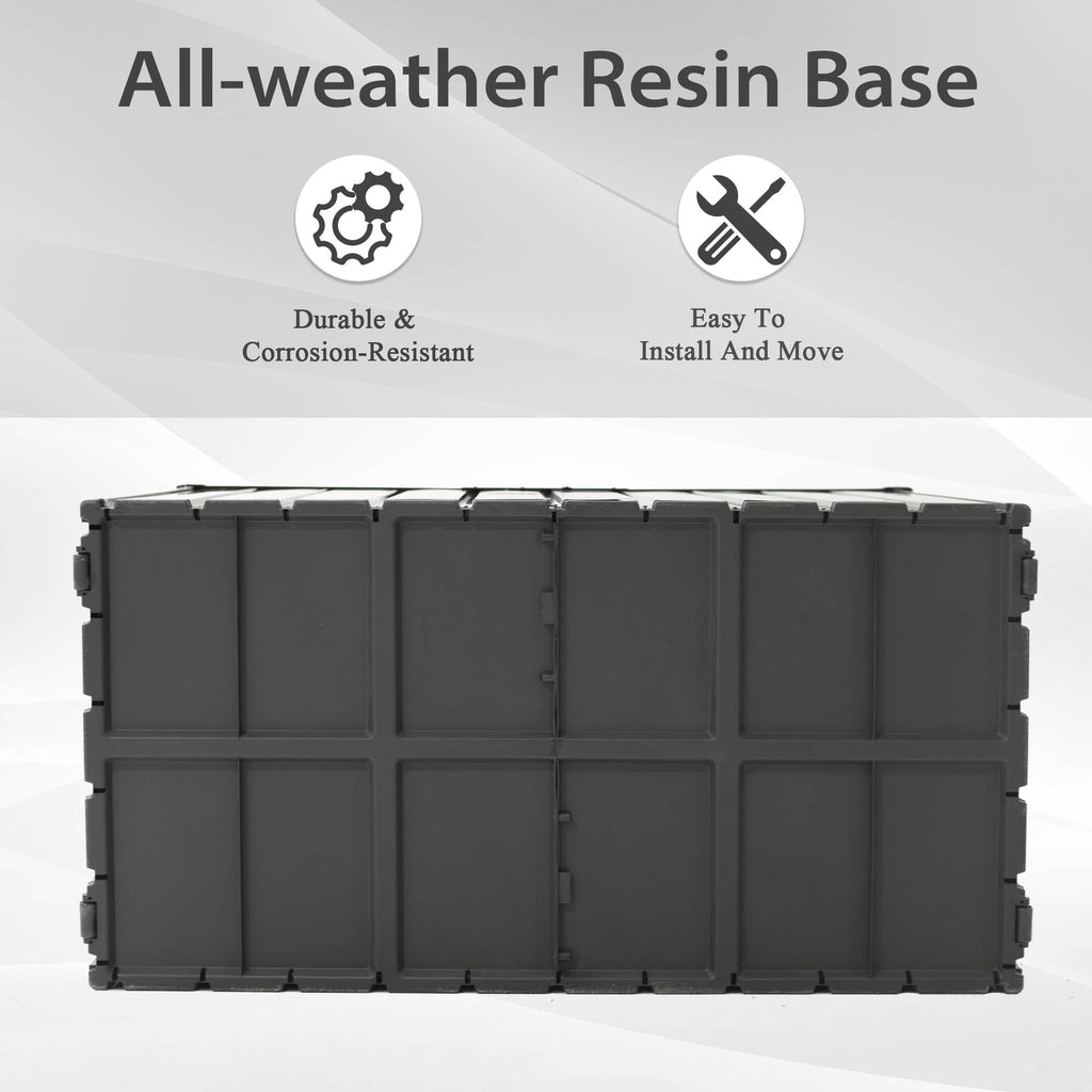 160 Gallon Outdoor Storage Deck Box with Waterproof Construction - Dark Gray