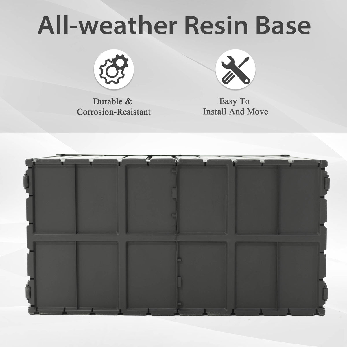 160 Gallon Outdoor Storage Deck Box with Waterproof Construction - Dark Gray