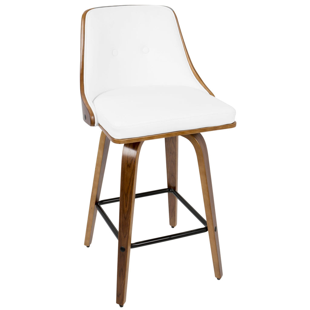 Mid Century Modern Counter Stool Set with Swivel - Multiple Colors