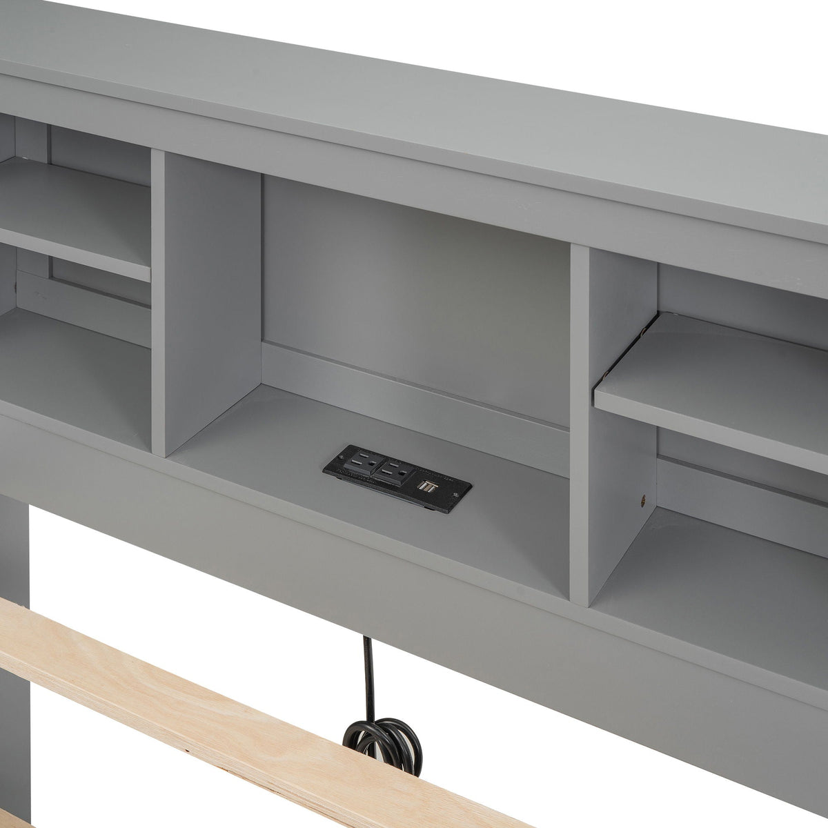 Platform Bed with Storage Headboard, USB, Trundle & 3 Drawers - Twin or Full