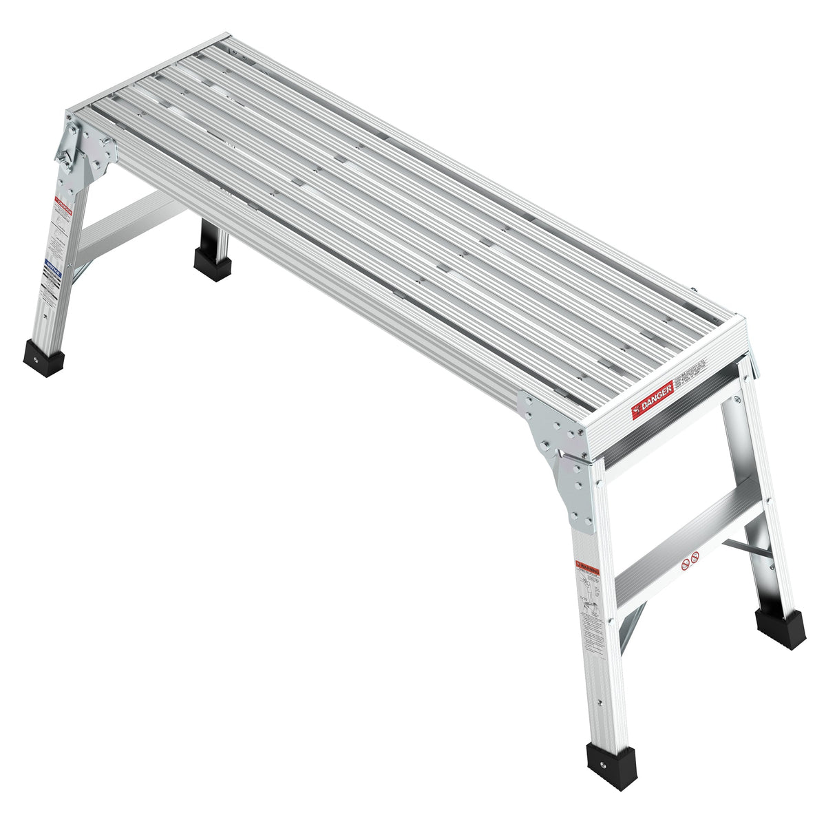 Aluminum Portable Work Platform Bench Folding Ladder with 225 lb Capacity