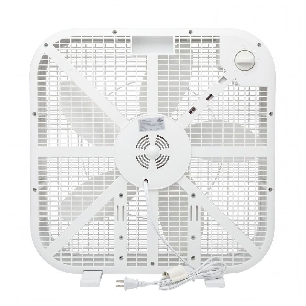 20 Inch Box Fan with 3-Speed Control - White