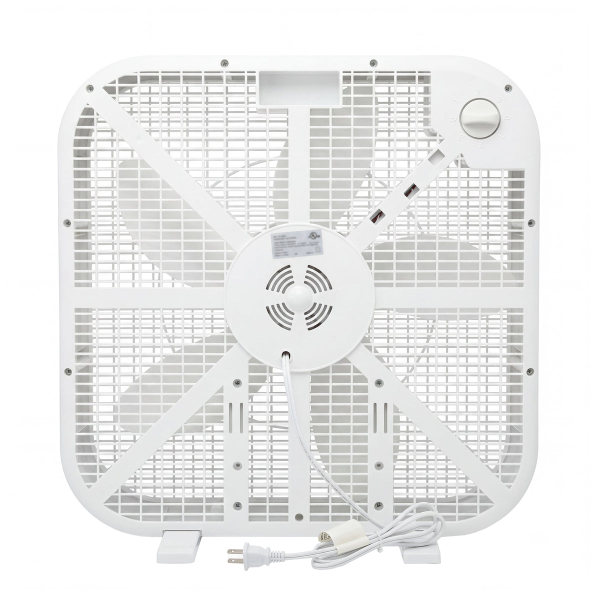 20 Inch Box Fan with 3-Speed Control - White