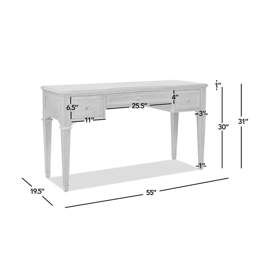 Dauphin 3 Drawer Executive Desk with Soft-Close Drawers - Light Brown or Gray